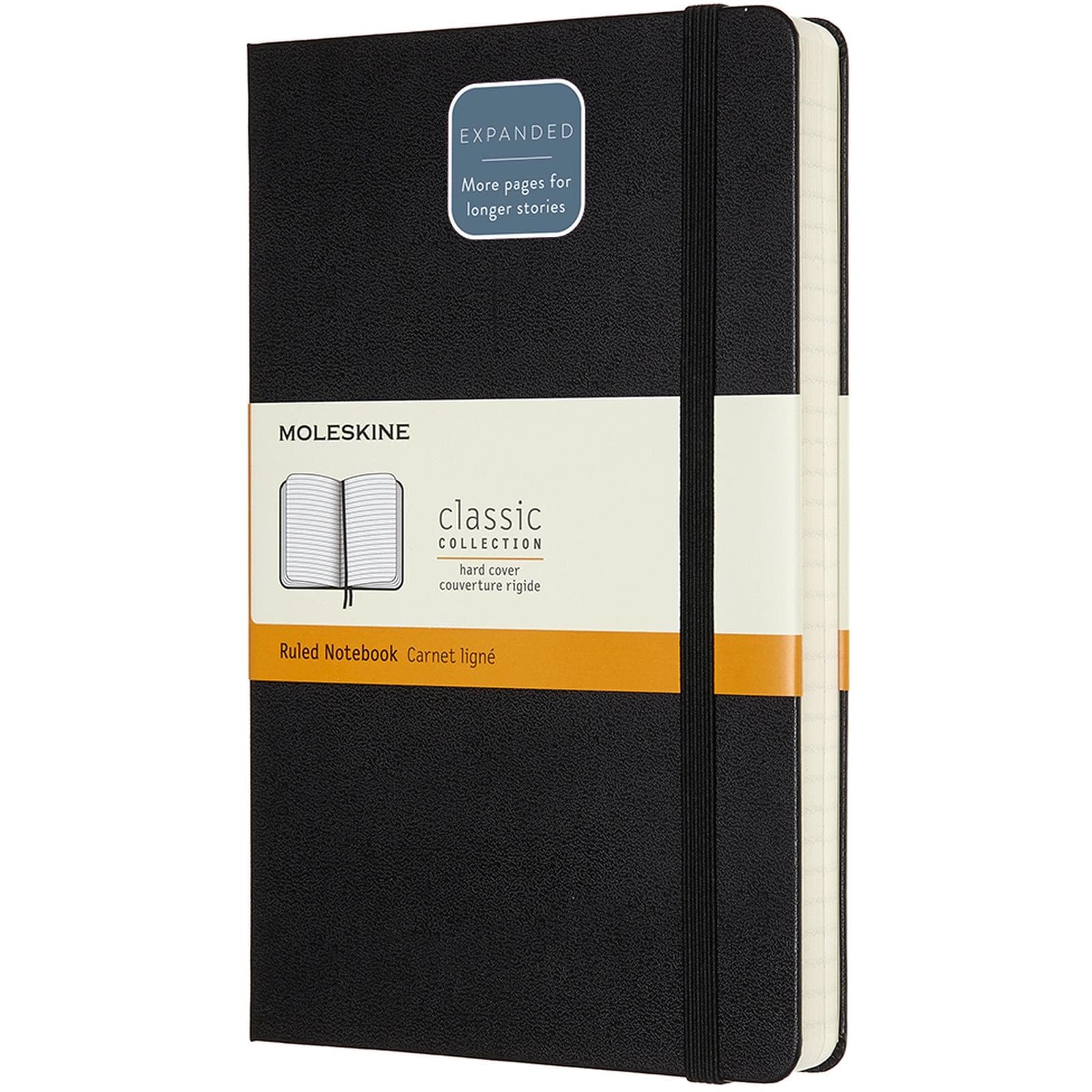 Moleskine, Notitieboekje + schrijfblok, Notebook klassieker (A5, Rijen)