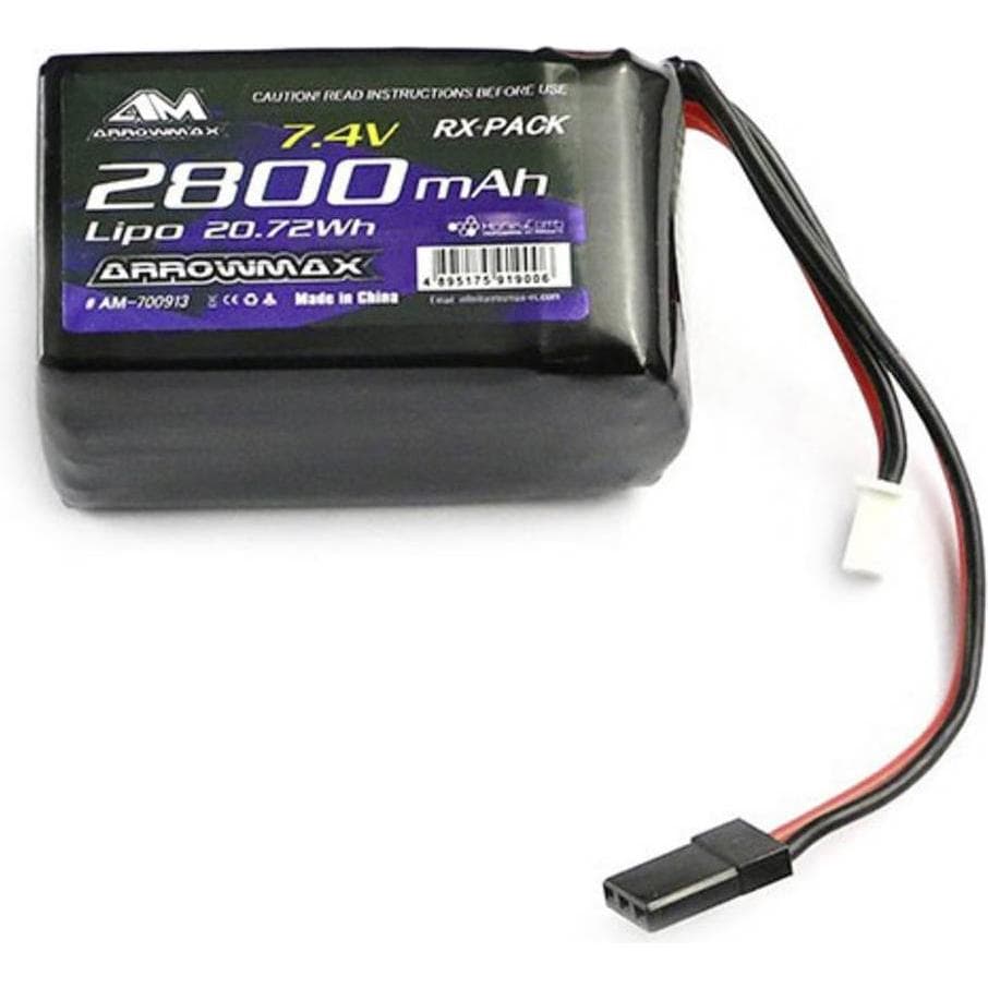 Arrowmax Lipo Pack 2800mAh 2S RX 7,4V Hump Pack (7.40 V, 2800 mAh)