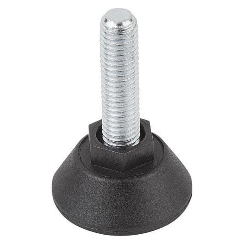 Kipp, Accessoires voor meubelbeslag, Stellfuss, K0675, Polyamid, rund, mit Sechskant