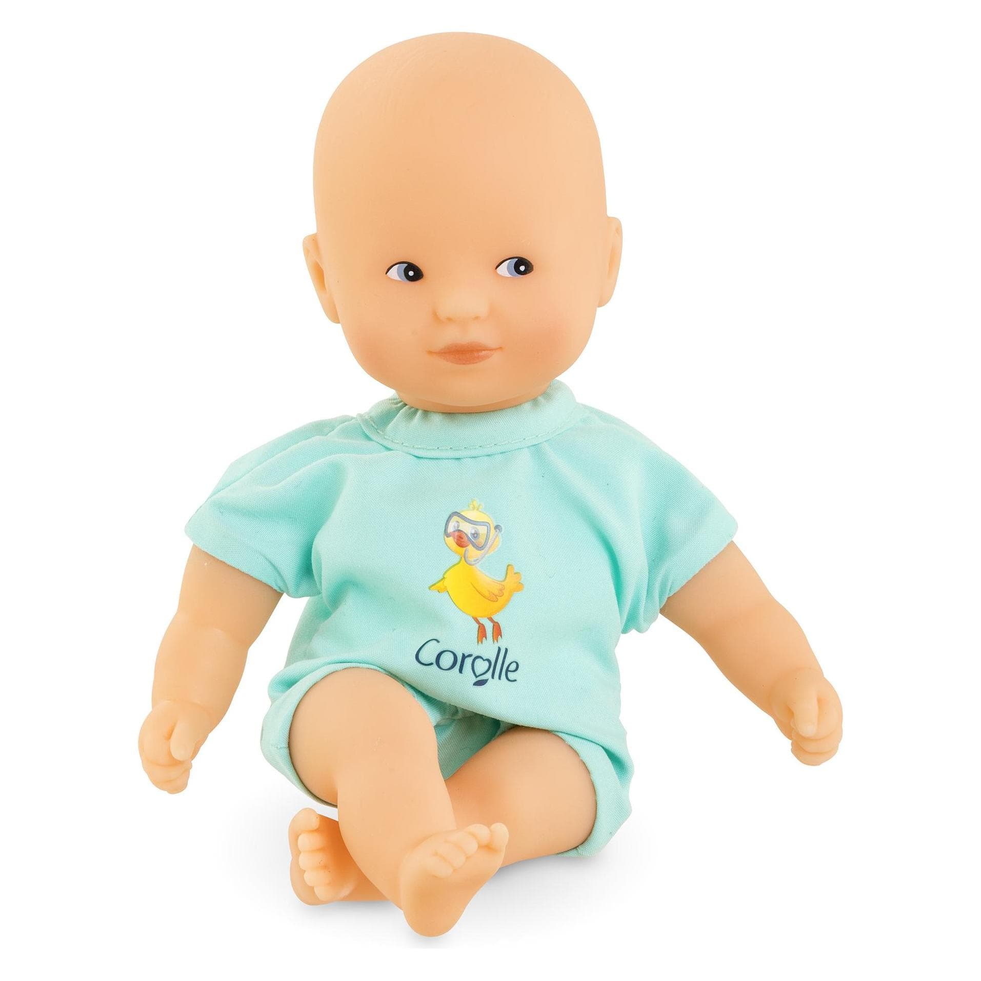 Corolle Mini-Badebabypuppe, Blau, 20 cm