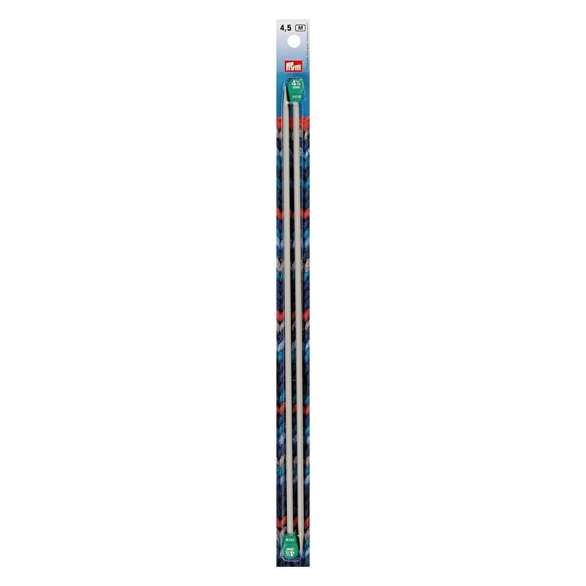 Prym Mantel breinaalden, grijs 4,50 mm, 35 cm, kaart 2 stuks, aluminium, Breinaalden, Grijs