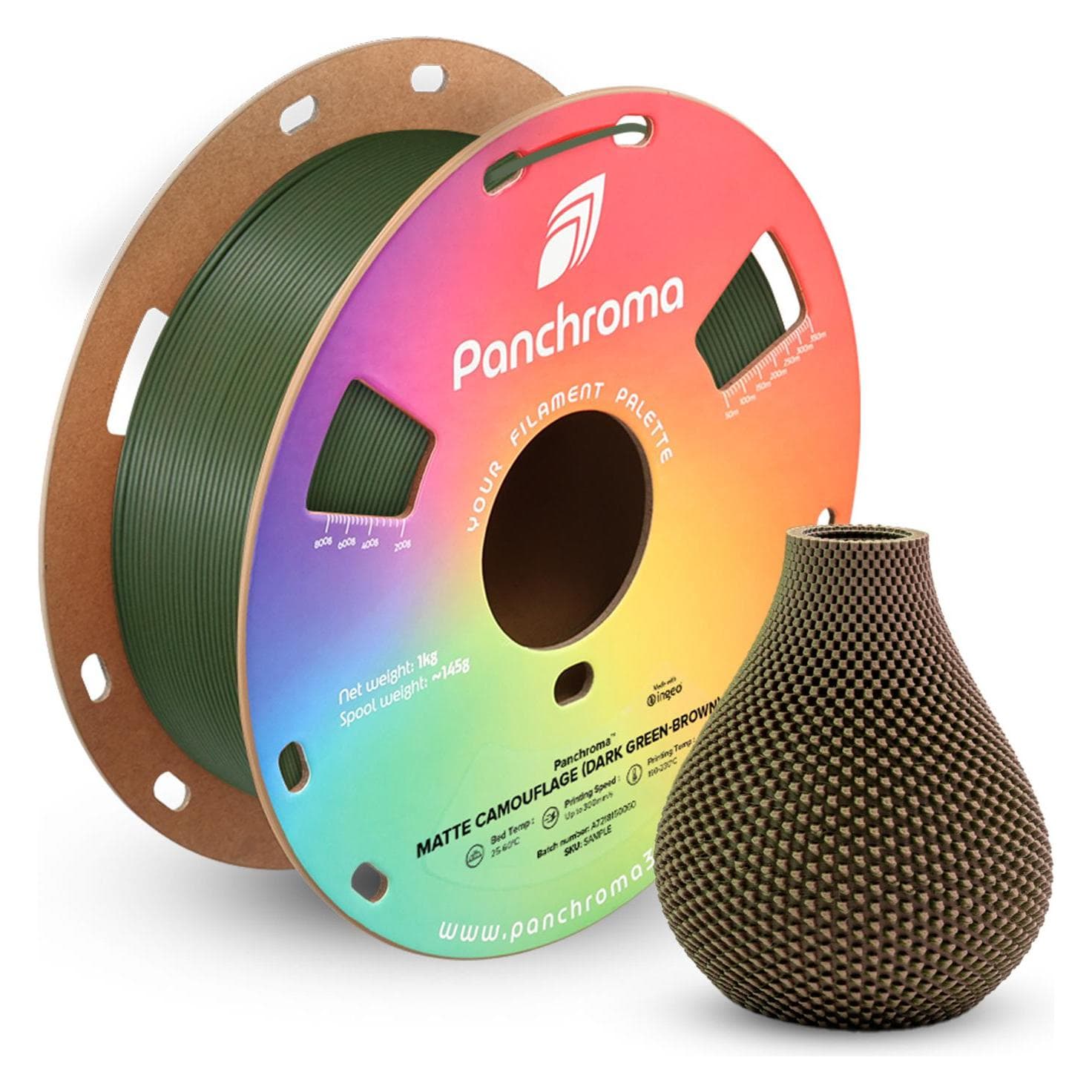 Polymaker Panchroma™ PLA Dual Matte (PLA, 1.75 mm, 1000 g), 3D print filamenten, Veelkleurig