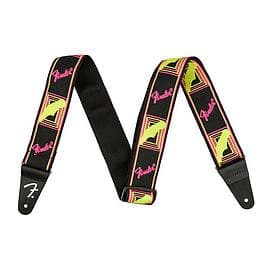 Fender Neon monogr. band, geel/roze, Gitaar accessoires, Geel, Veelkleurig, Roze