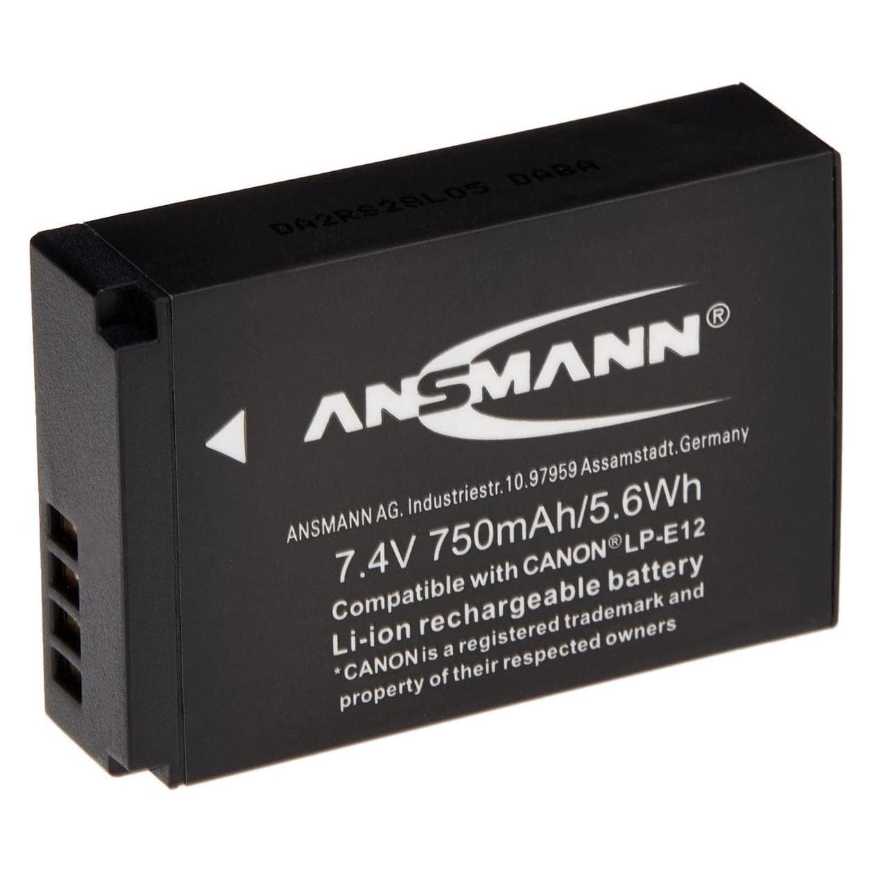 Ansmann A-Can LP-E12 (Batterij van de camera), Stroomvoorziening voor de camera, Zwart