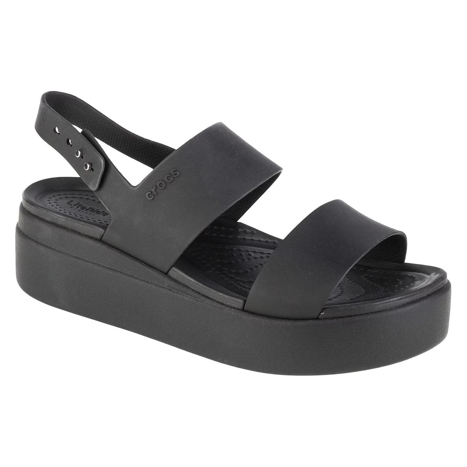 Crocs, Vrouwen, Sandalen, Brooklyn Low Wedge, Zwart, (41, 42)