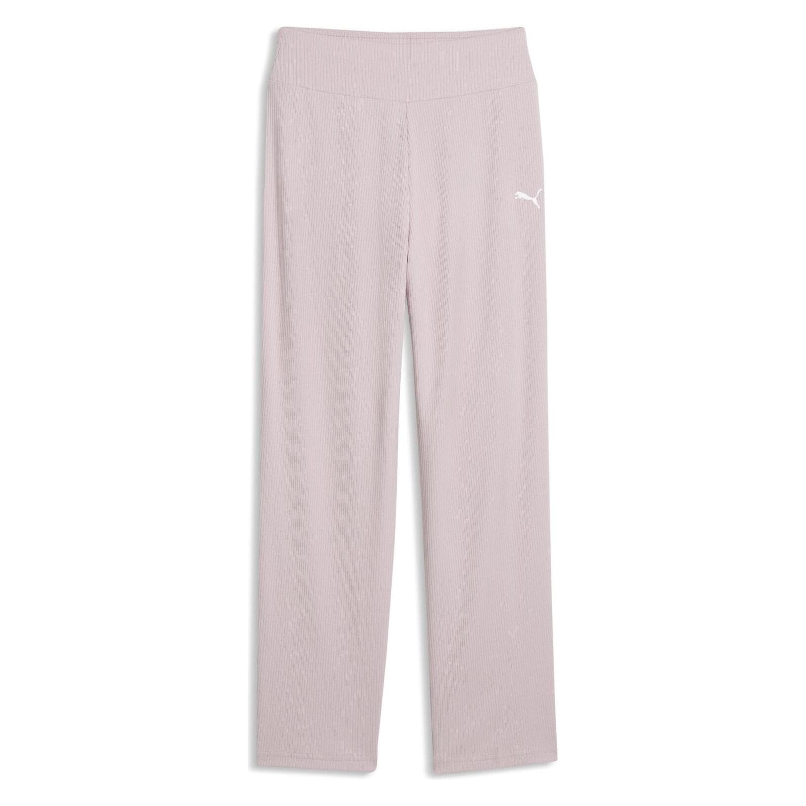 Puma, Girls, Sweatpants, ESS ELEVATED High Waist Straight Leg Rib Pants G (140), Pink