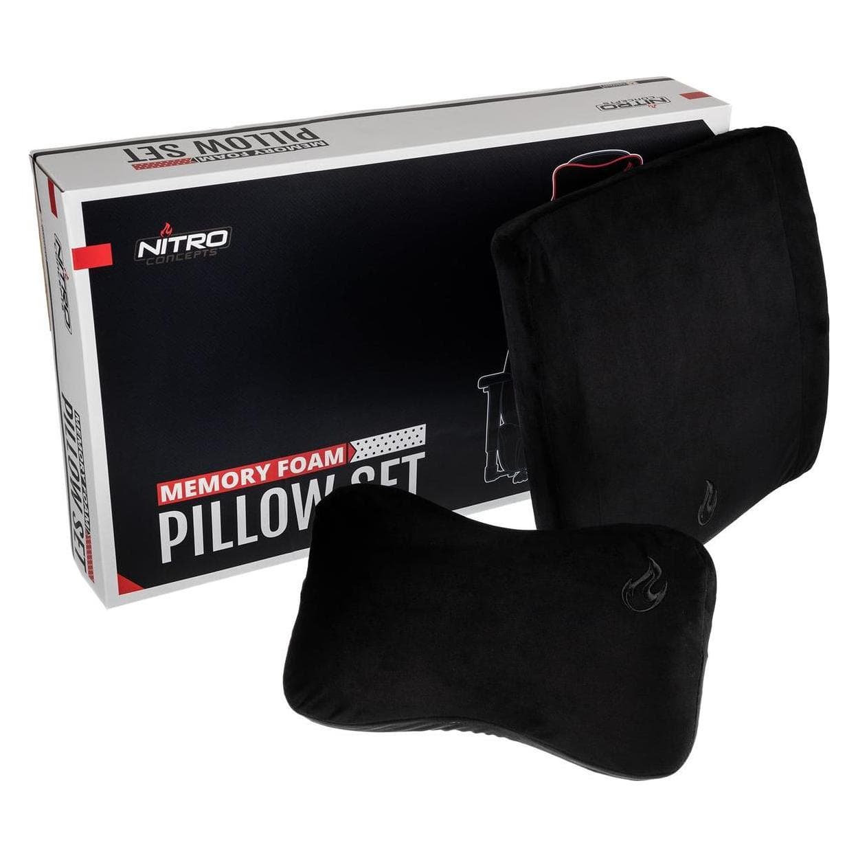 Nitro Concepts Memory Foam Kussenset, Meubelaccessoires voor spellen, Zwart