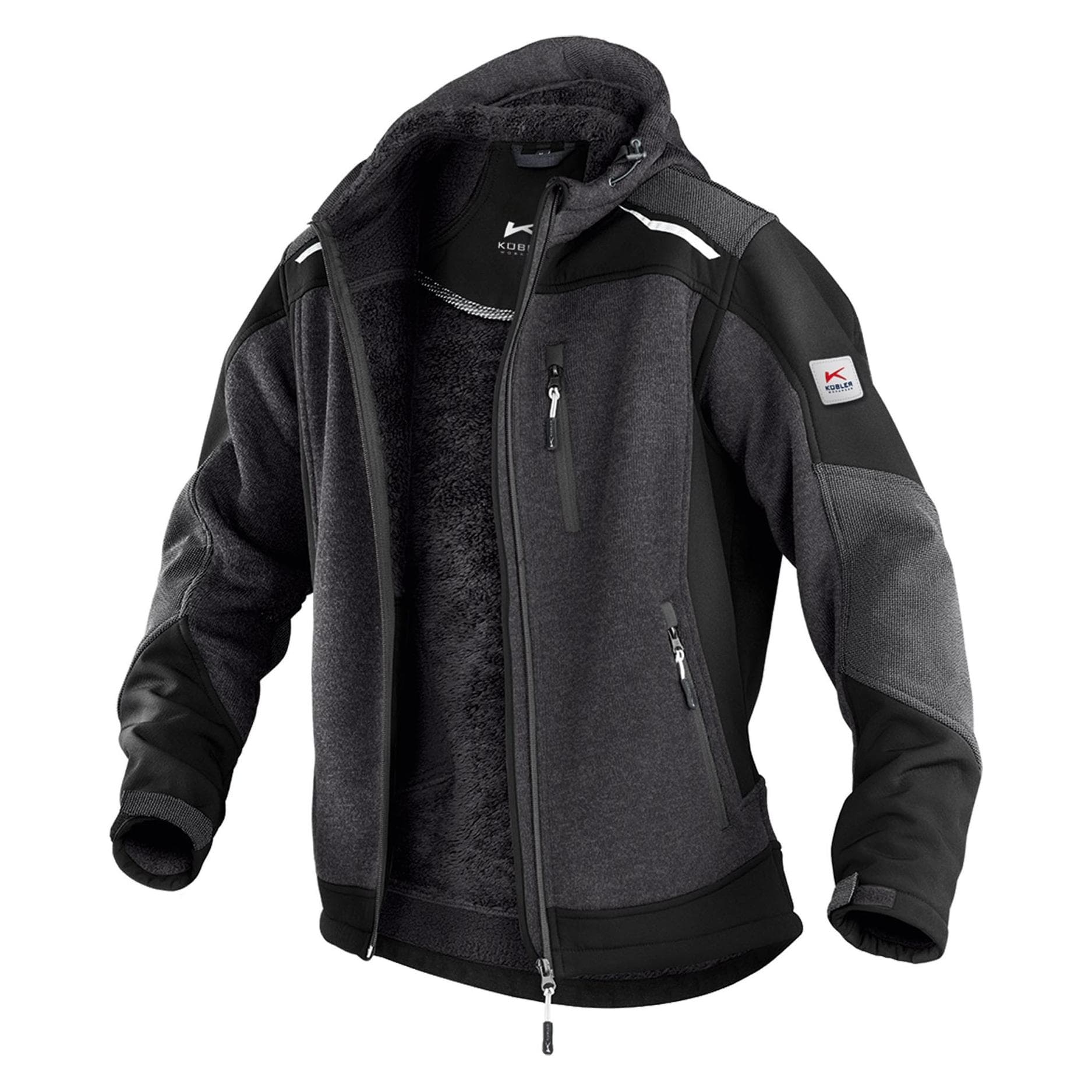 Kübler, Arbeitsjacke, Strickjacke mit Teddyfutter (S)