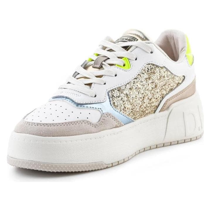 D.Franklin, Vrouwen, Sneakers, Damen Court Basic Glitter Schuhe, Goud, Wit, (39)