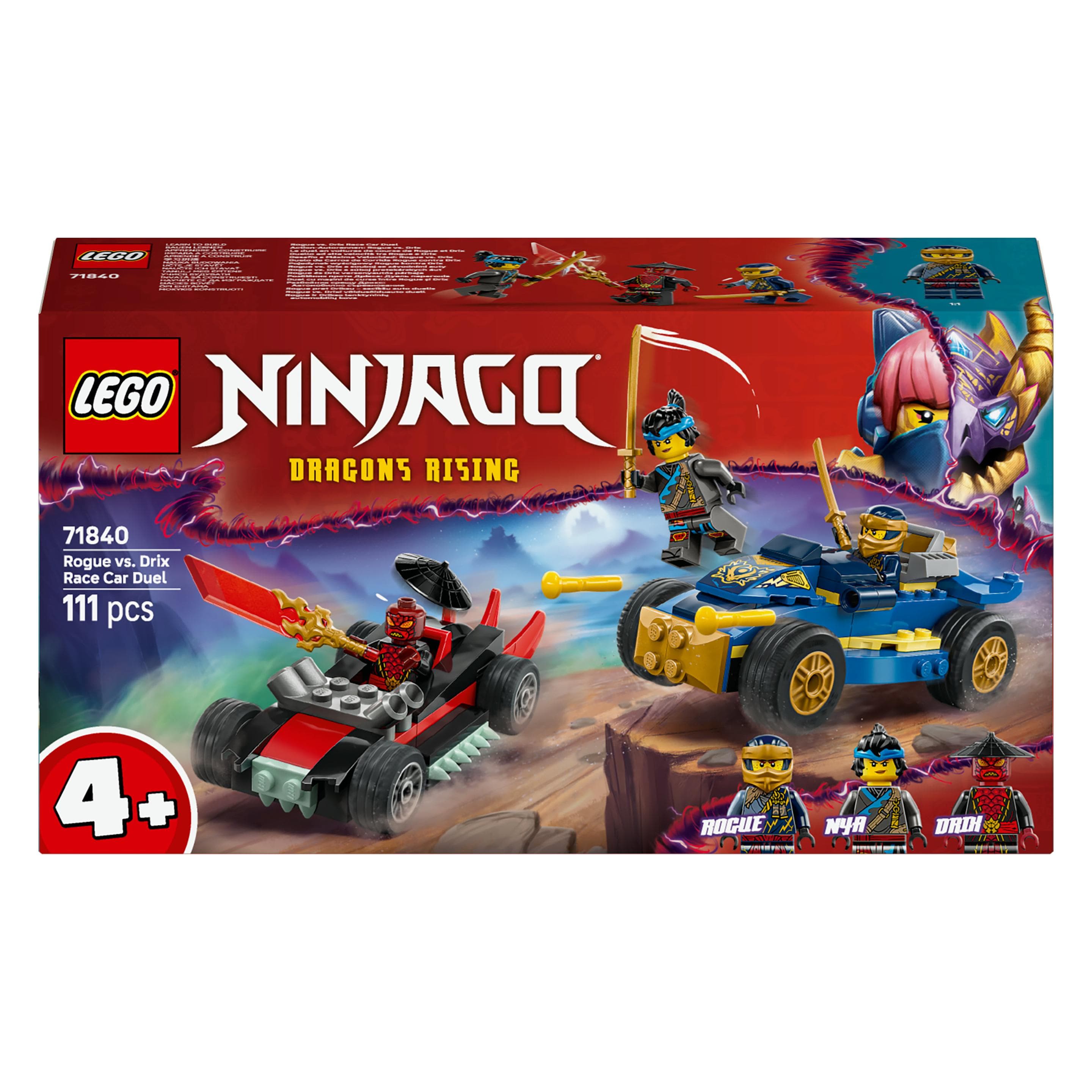 LEGO Action car racing: Rogue vs. Drix (71840, LEGO Ninjago)