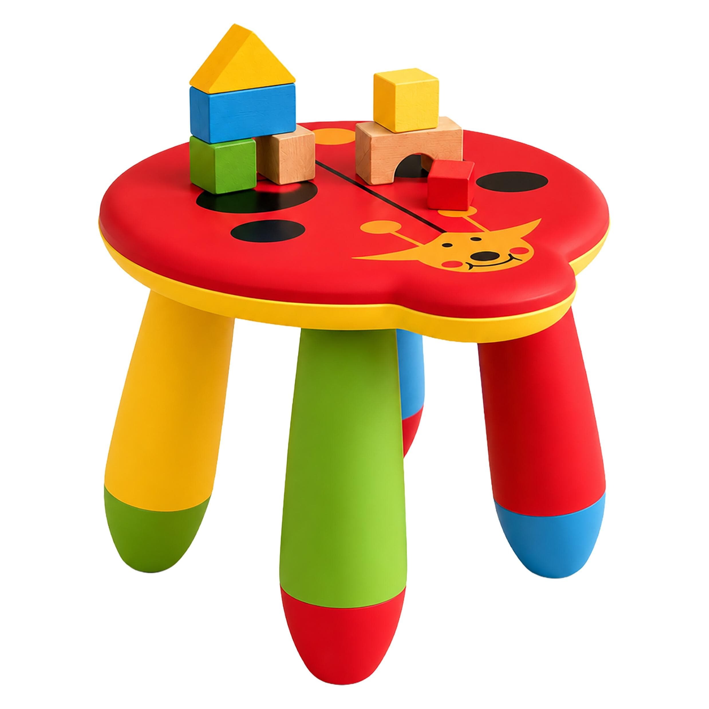 Relaxdays, Kinderstuhl + Kindertisch, Kinderhocker (Kinderhocker)