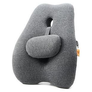 Powerone, Accessoires voor kantoormeubilair, Powerton Lordosenstütze grau / ergonomisch / Memory-Schaum