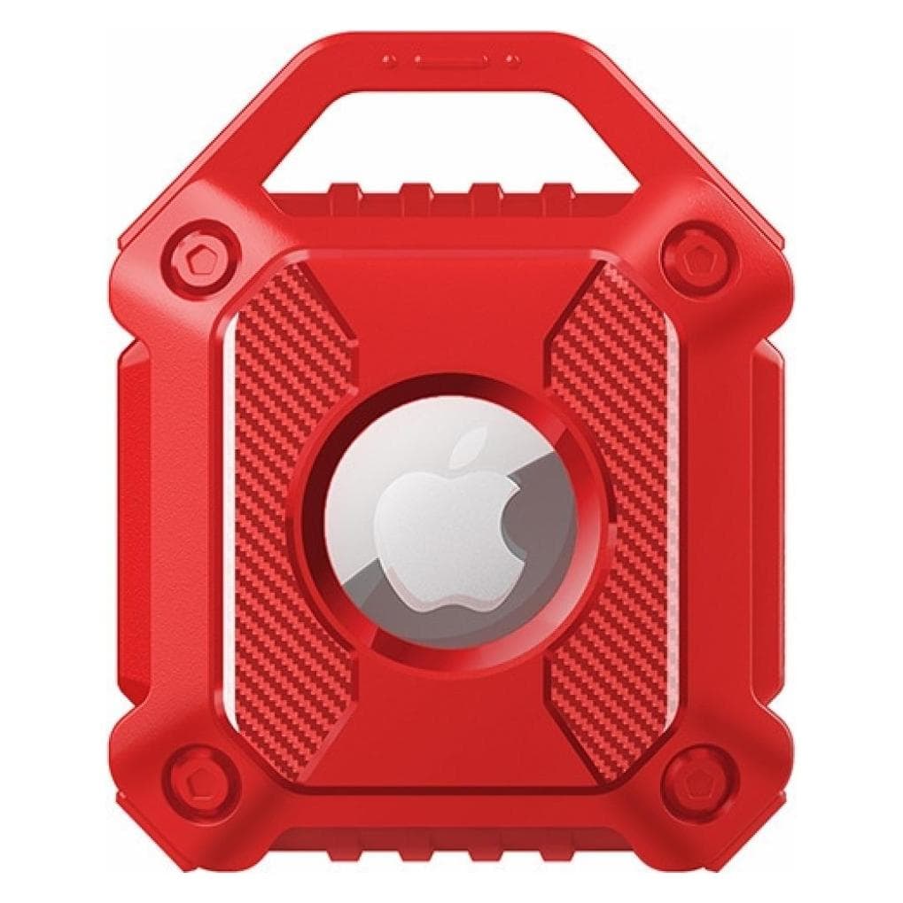 Screenguard Apple Airtag Rugged Armor Case Cover met hanger, Accessoires voor trackers, Rood