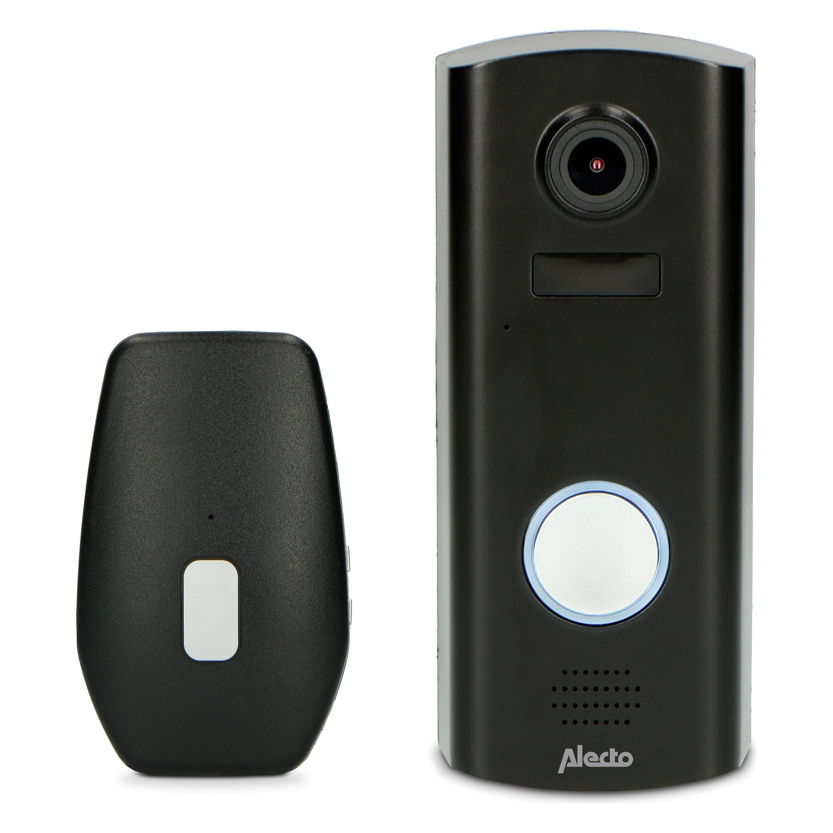 Alecto, Bel + deurintercom, WLAN deurbel met camera, zwart (Draadloze, WiFi)