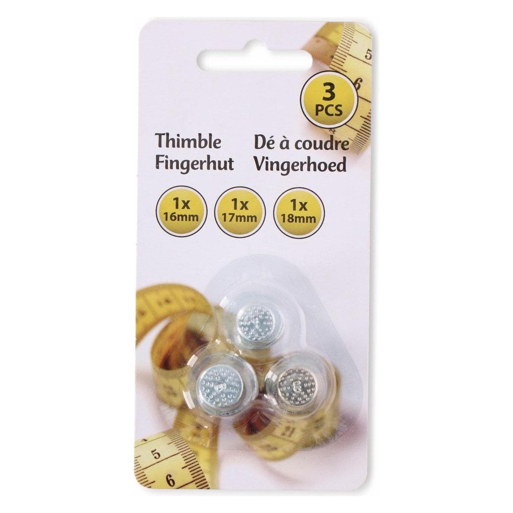 Edco Vingerhoedje 16/17/18 mm, Accessoires voor naaien, Zilver