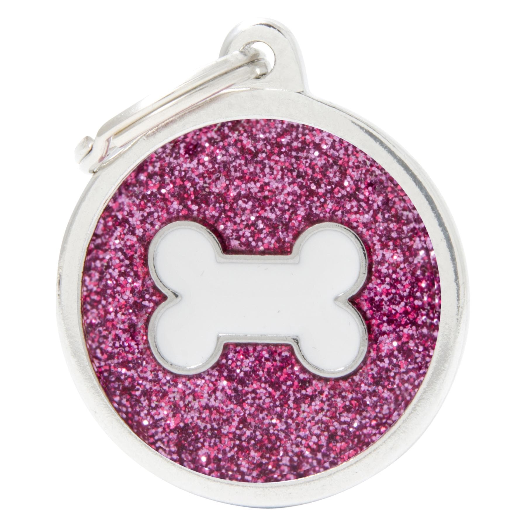 Myfamily MyFa tegn shine, cirkel stor med hvid ben, roze (M, Hond), Kraag + Leiband