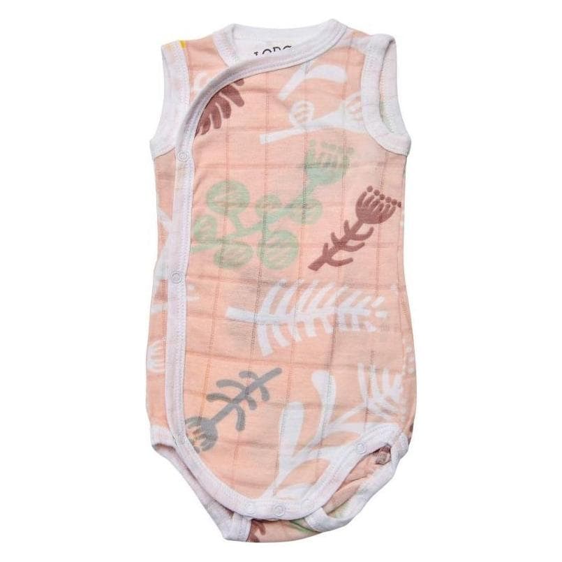 Cocoon Akcija! Lodger Romper Botanimal kokvilnas bodijs bez piedurknēm Plush 62 cm RF 073 62 (62 cm)