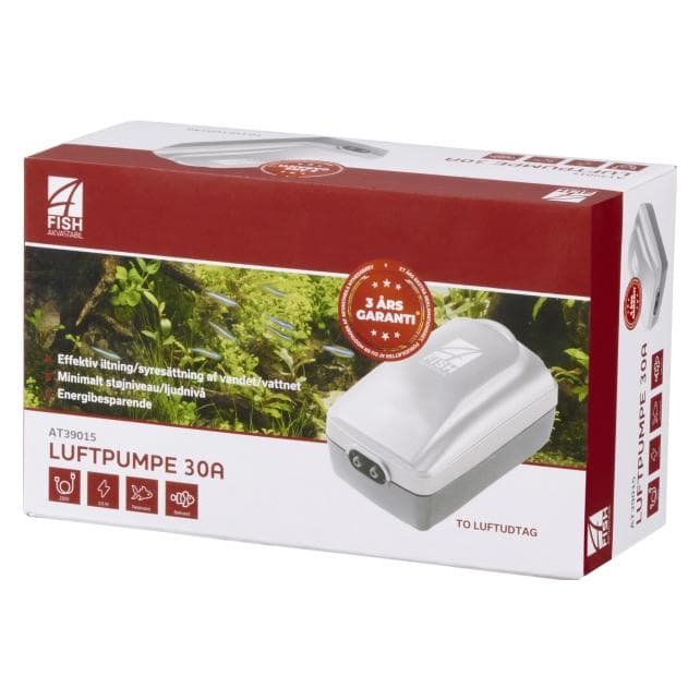 4fish Luftpumpe 30A 2 x 1,5 L/M, 3,5W, Aquariumtechnik