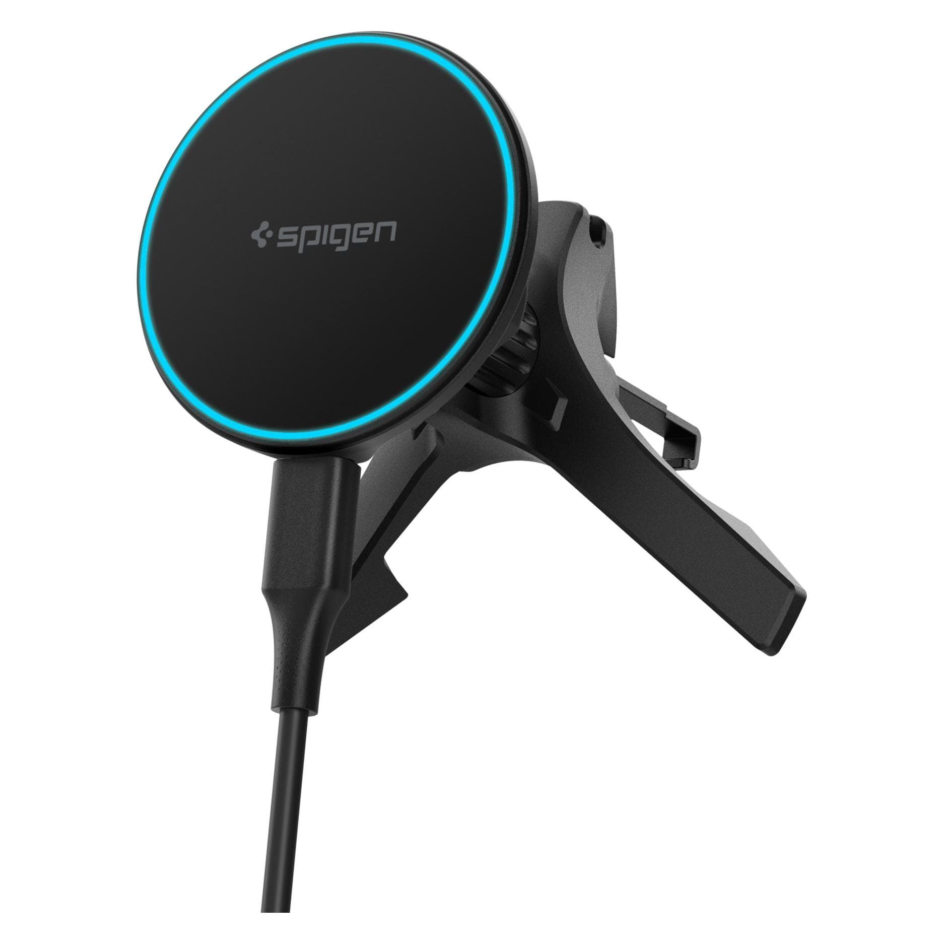 Spigen Essentiële Qi2 15W haak autosteun (Mag Fit) EV15MAQ, Auto-adapter, Zwart