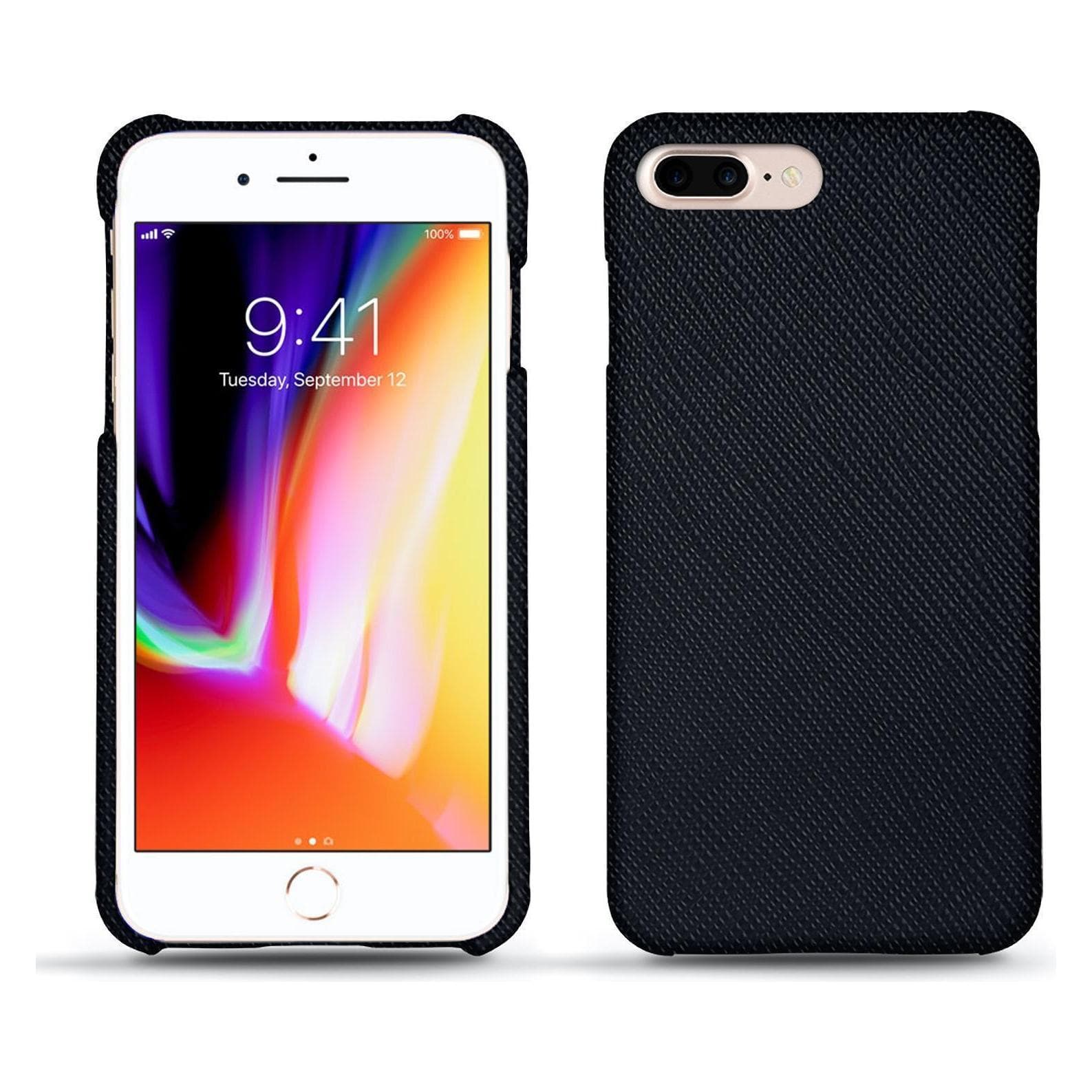 Noreve Lederen omslag (Apple iPhone 8 Plus), Smartphonehoes, Zwart