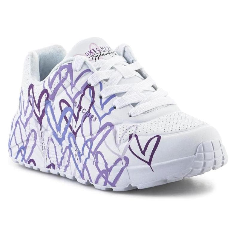 Skechers, Jongens, Sneakers, JGoldcrown Uno Lite Spread the Love Jr. Schuhe, Veelkleurig, Wit, Paars, (28.5)