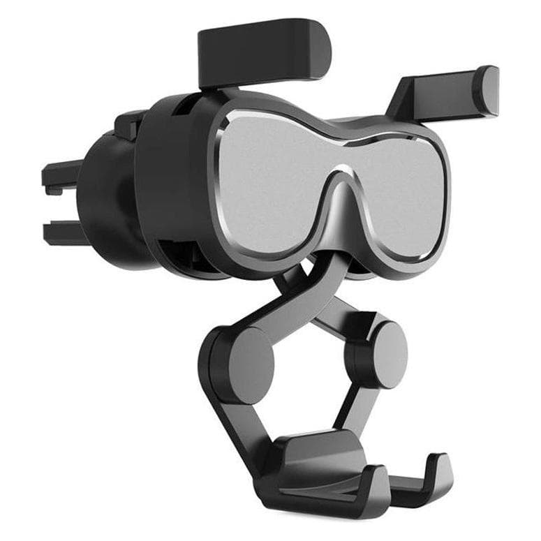 Hurtel Zwaartekracht smartphone autohouder voor luchtrooster met luchtverfrisser zilver (YC06), Smartphonehouder, Grijs, Zilver