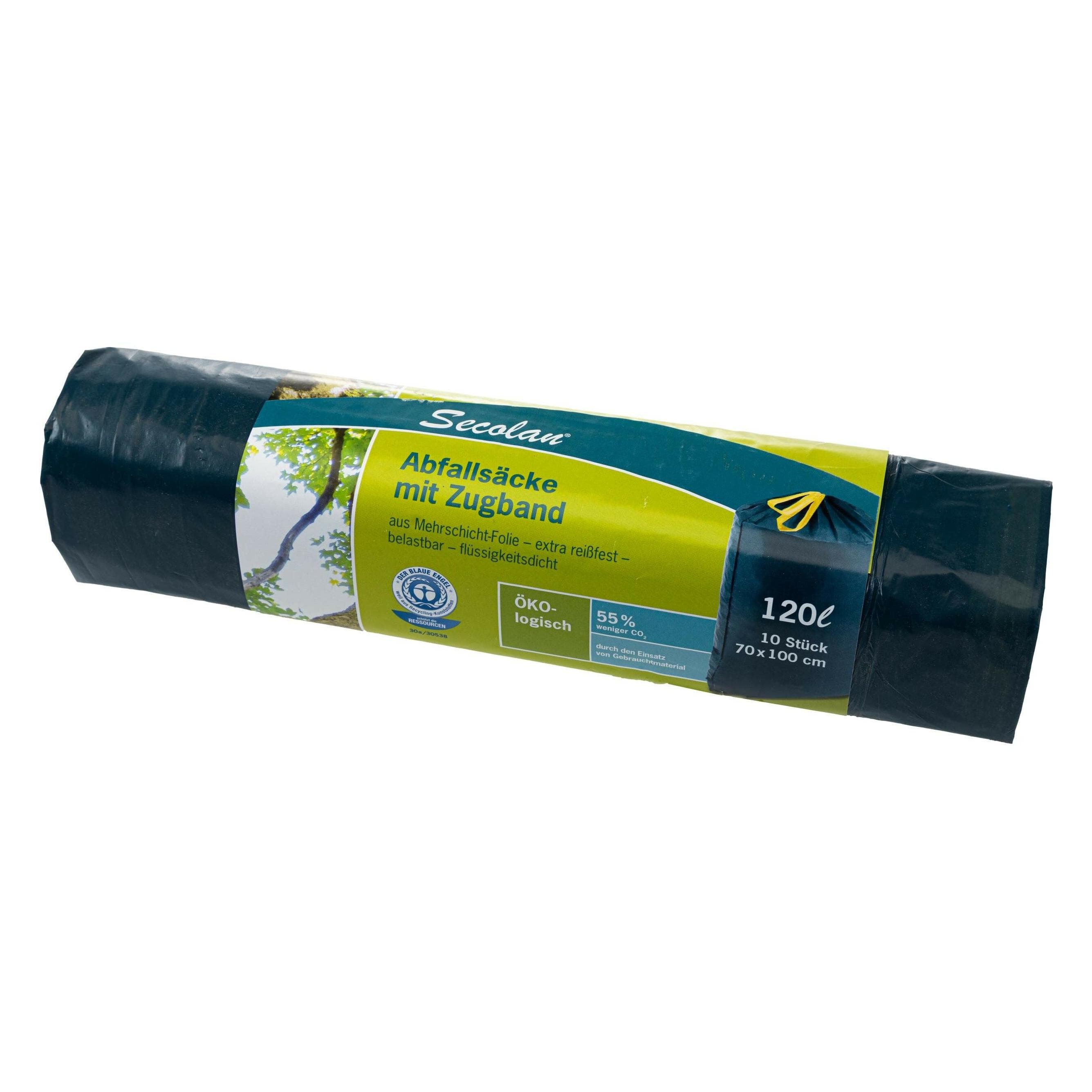 Secolan Afvalzakken met trekkoord, Afvalzak, Blauw, Zwart
