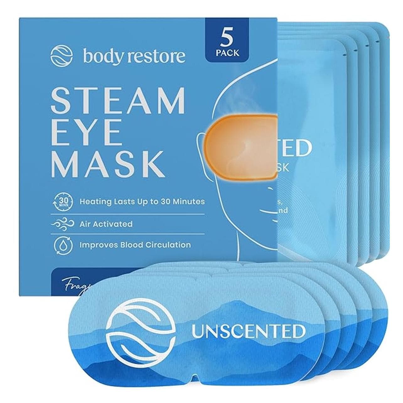 Body Restore, Gezichtsmaskers, Maschera Riscaldata per Occhi a Vapore (25 g)