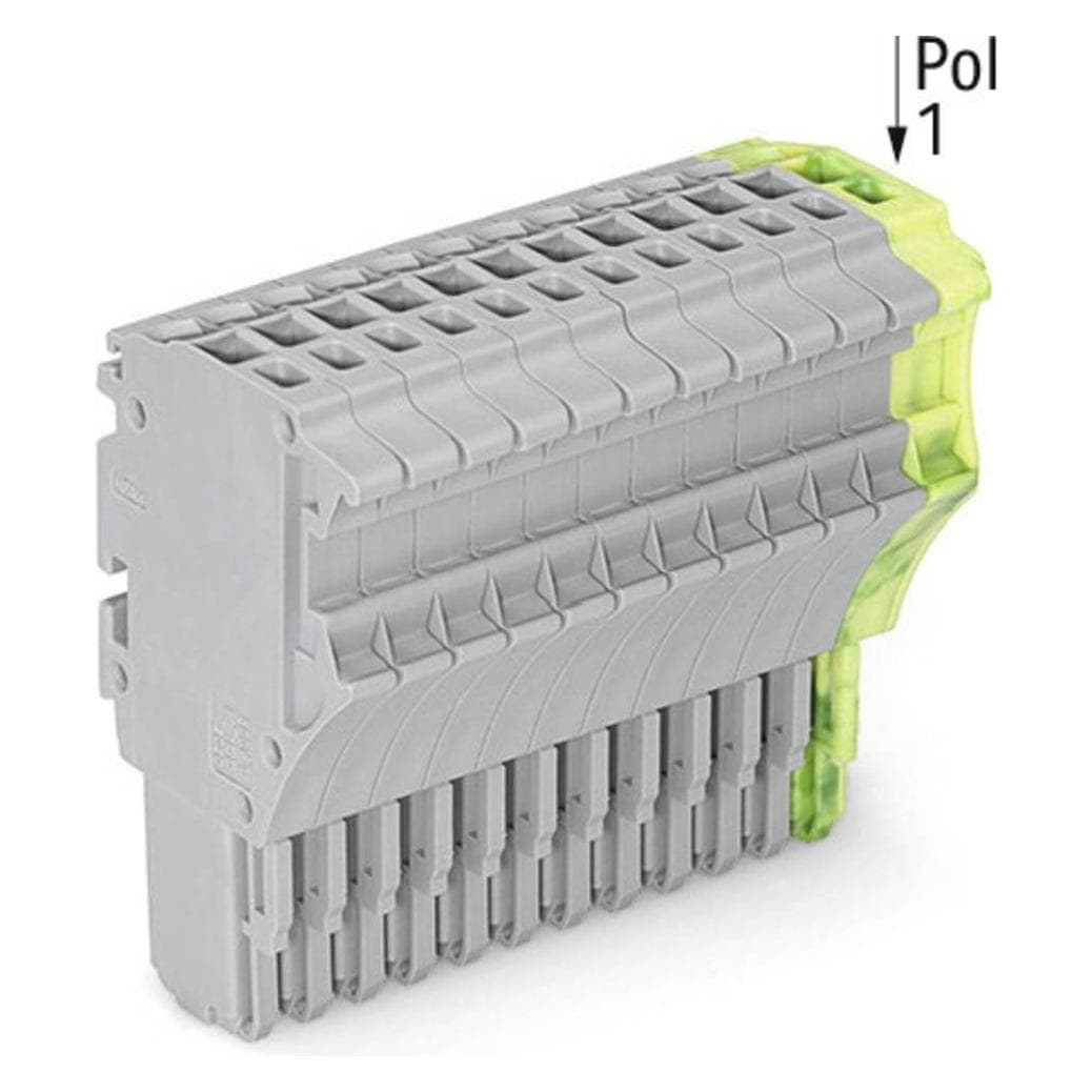 Wago 1-draads vrouwelijke multipoint connector, Elektronica benodigdheden + Behuizing, Veelkleurig, Geel, Groen, Grijs