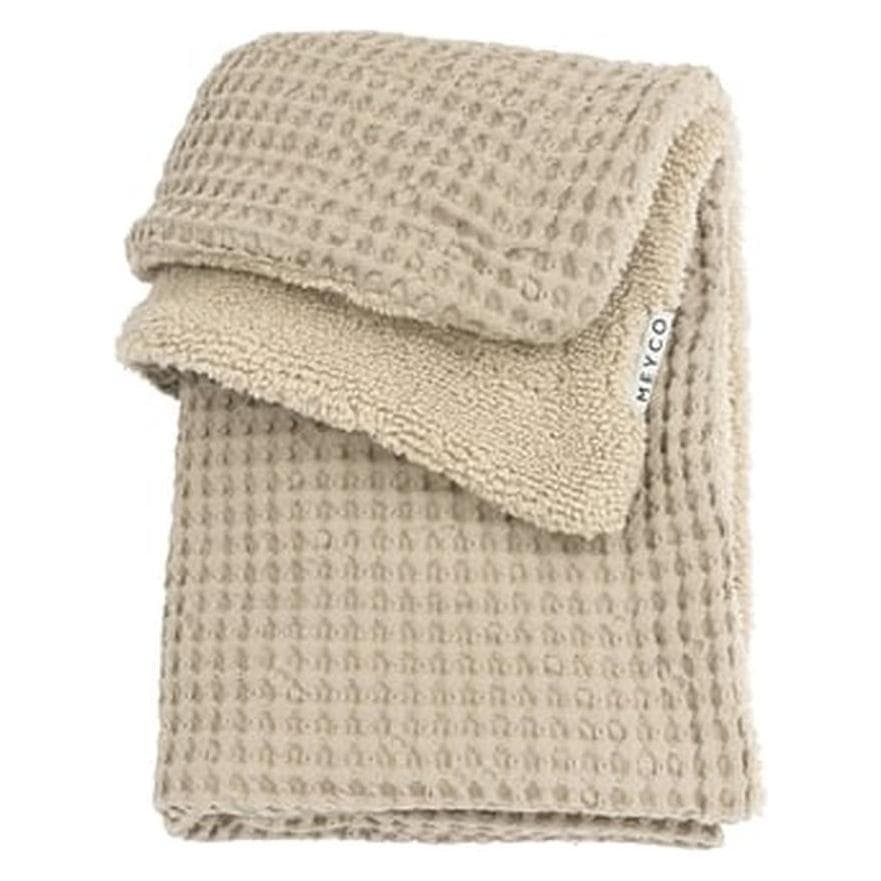Meyco, Babydeken, Baby Wafel Teddy Deken - zand (100 x 70 cm)