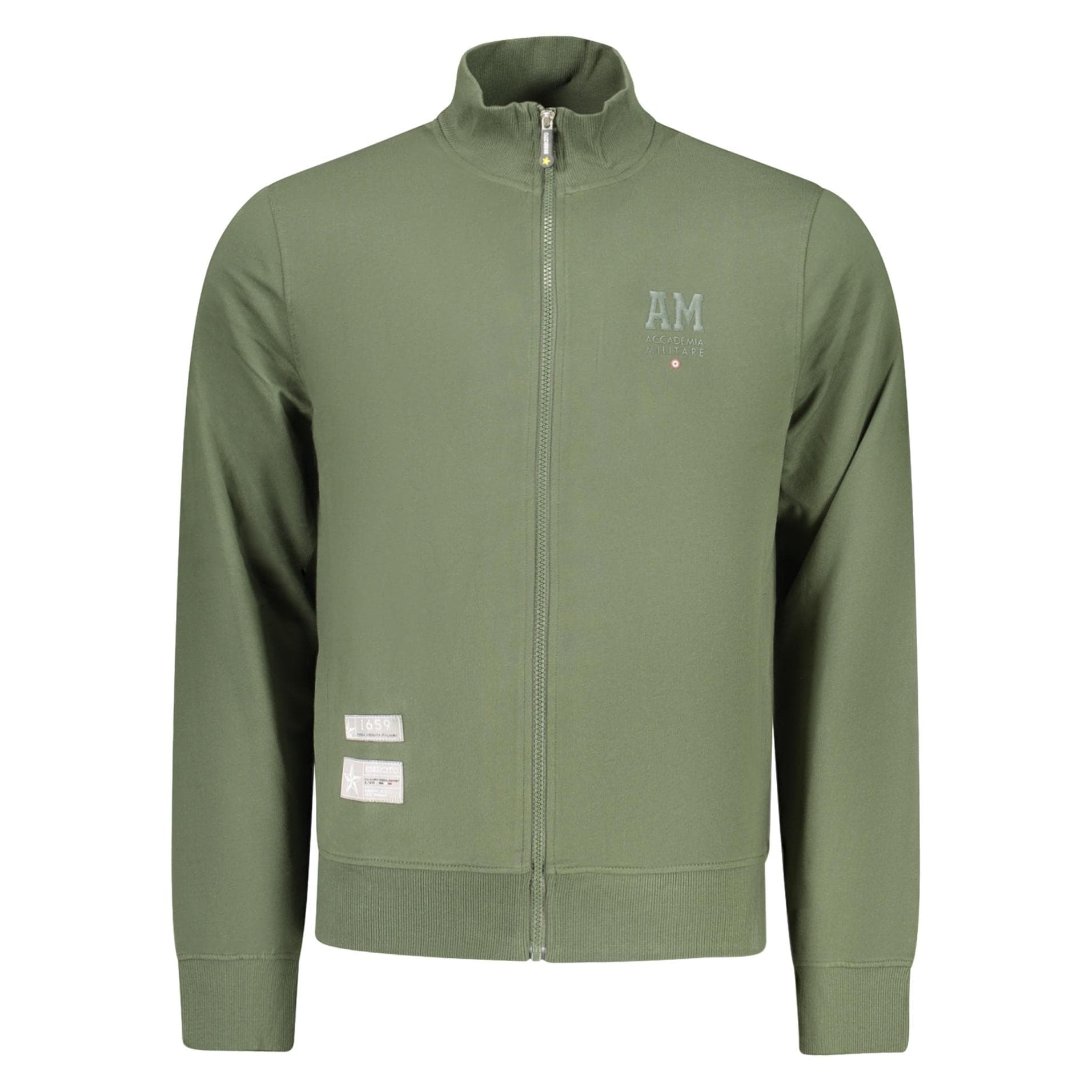 Accademia Militare, Men, Sweaters, Verde Cotton Mens Sweatshirt, Green, (S)
