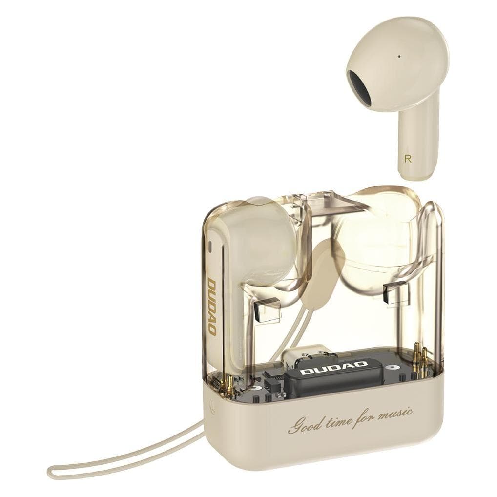 Dudao U18Pro Bluetooth 5.3 TWS draadloze hoofdtelefoon - Beige (5 h, Draadloze), Koptelefoon, Beige