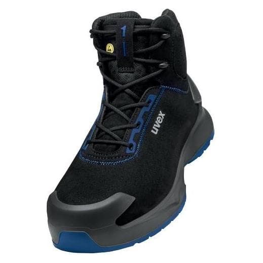 Uvex, Werkschoenen, 1 x-craft laarzen S2 68157 zwart, blauw wijdte 10 maat 38 (S2, 38)