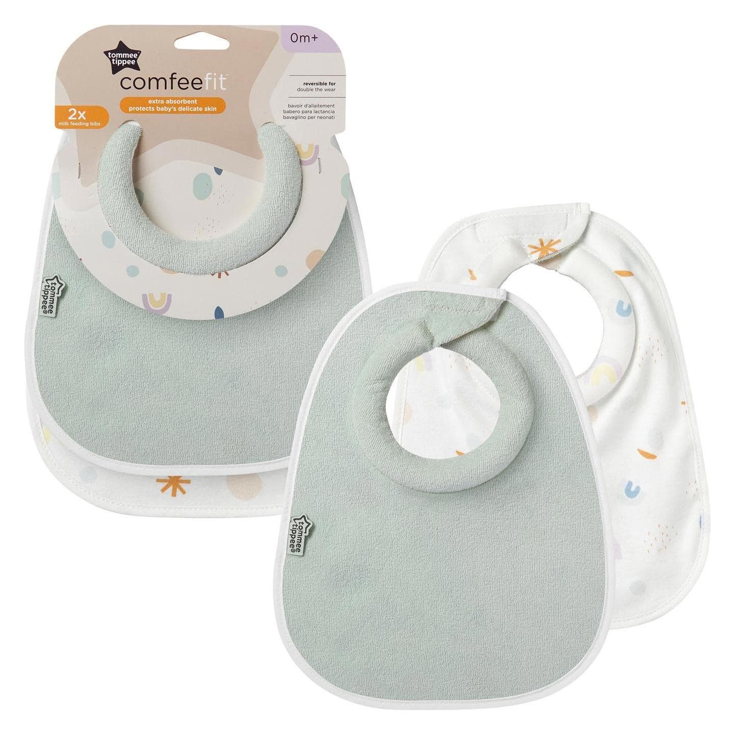 Tommee Tippee, Slabbetje, seilinukai COMFEEFIT, 0 m+, 2 vnt., veelkleurig, 46353060 (0 Maanden)