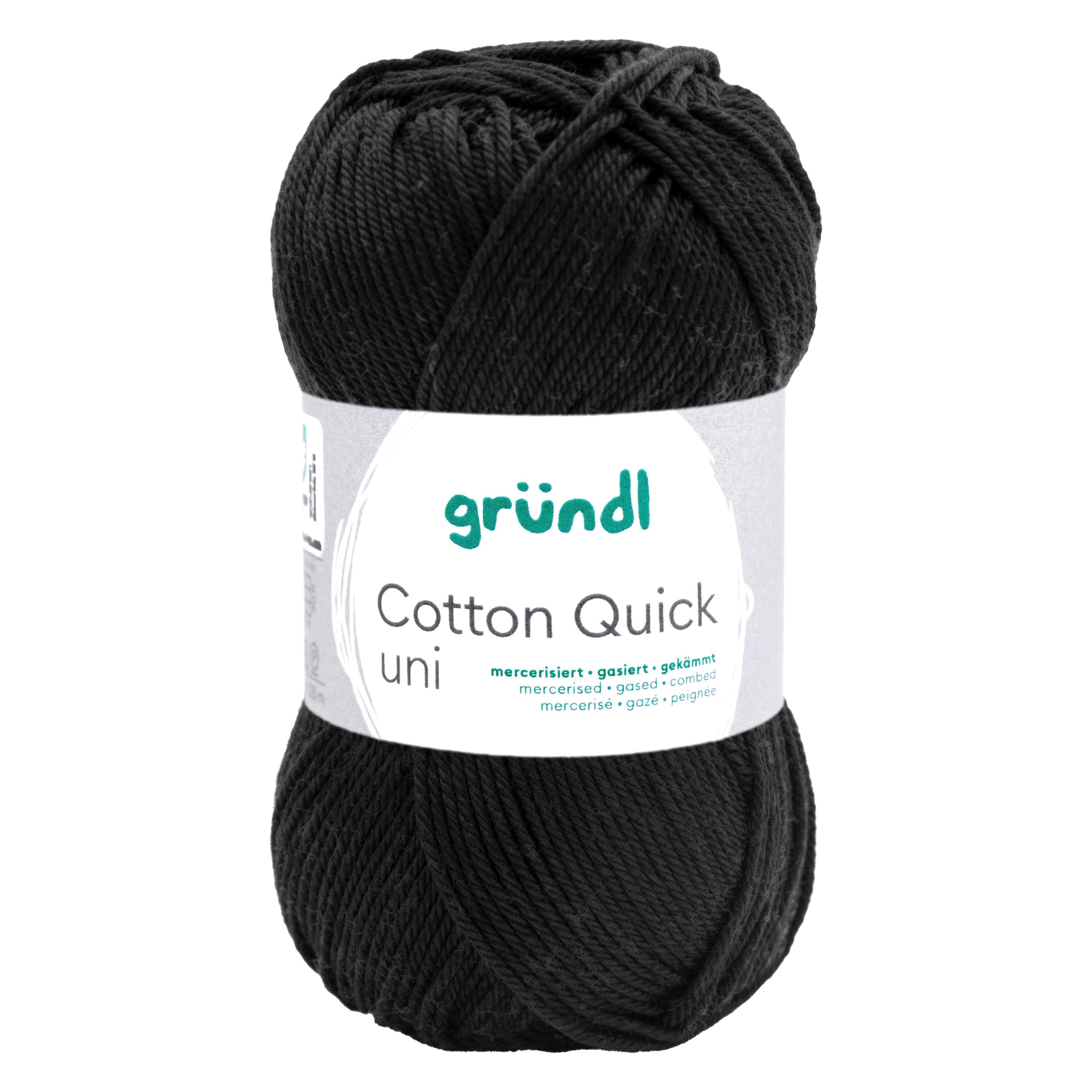 Gründl Wol "Cotton Quick uni", Wol, Zwart