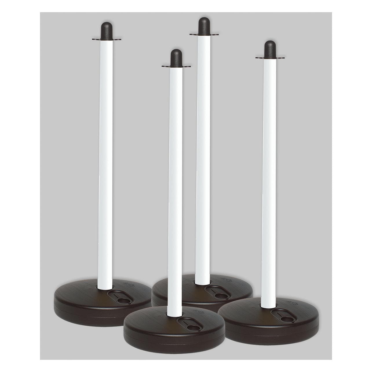 Brady, Barrière, Vergrendelingspaal & vulbare bodem (3,7 l), polyethyleen, wit (4 stuks/verpakking)