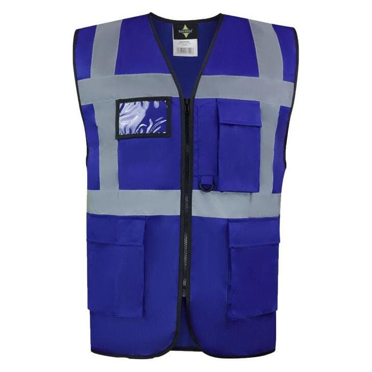Korntex, Hoge zichtbaarheid vest, Comfortabele hoge zichtbaarheidsgilet "Hamburg" - Multifunctioneel - Koningsblauw - XXL (XXL)