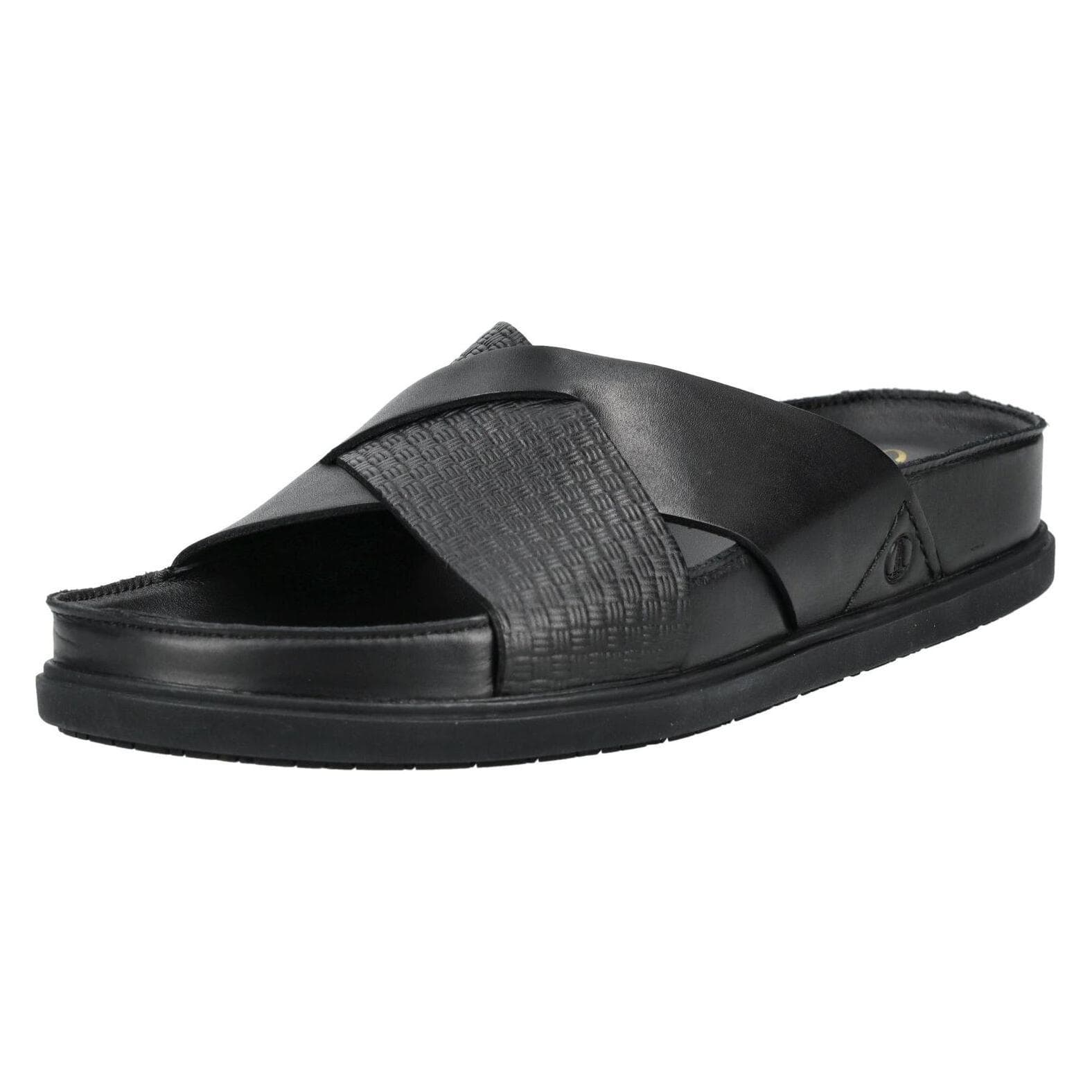 Clarks, Mannen, Sandalen, Torford Cross Schwarzes Leder, Zwart, (42.5)