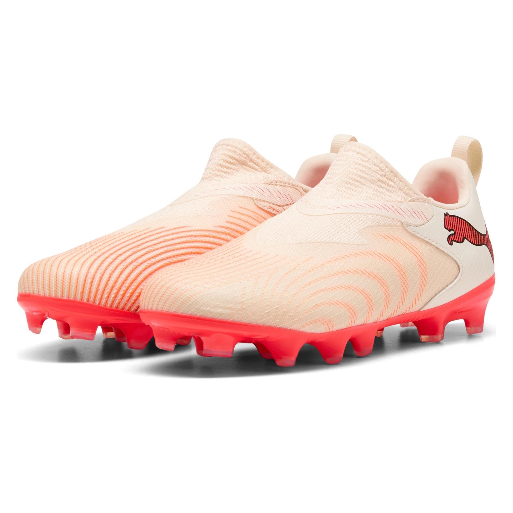 Puma, Jungen, Fussballschuhe, Future 9 Match LL FG/AG (38), Rot, Weiss, Schwarz, Mehrfarbig