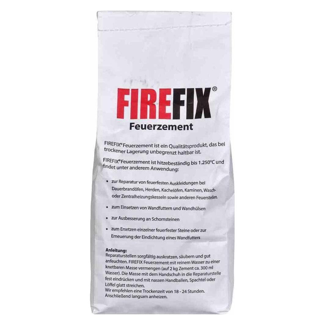 FireFix, Haardaccessoires, Brandwerend cement hittebestendig tot 1.250 °C, inhoud zak: 2 kg