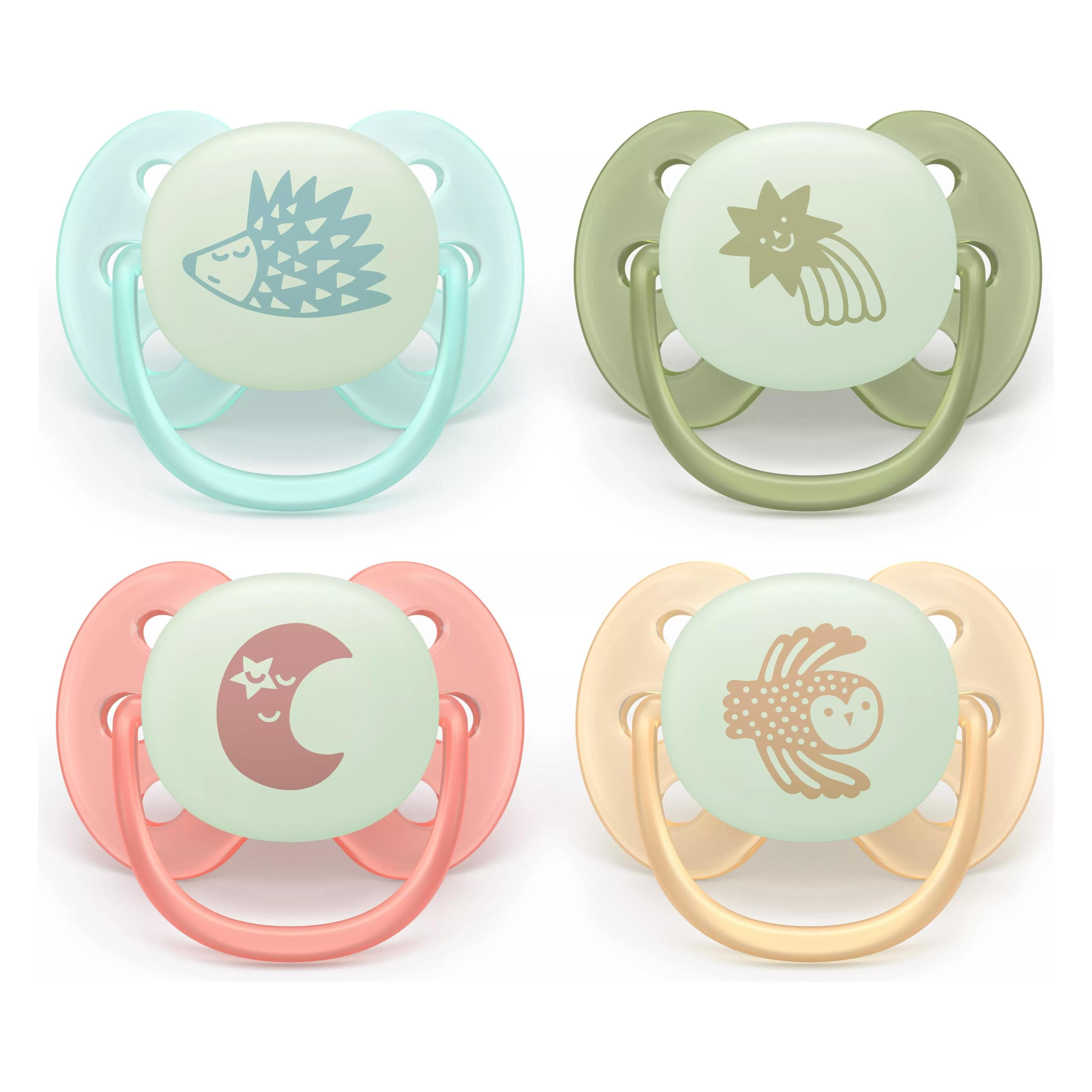 Philips Avent, Nuggi, Ultra soft für die Nacht (4x, 0 - 6 Maanden)