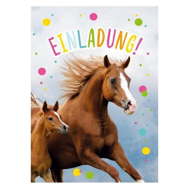 Komma³, Wenskaart, Uitnodigingskaart Paard (6 Pcs.)