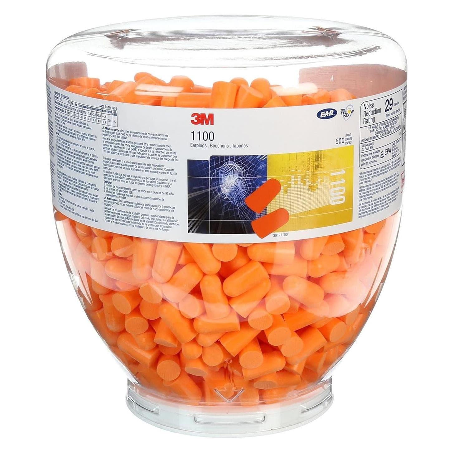 3M, Gehoorbescherming, Navulhulpstuk voor One-Touch dispenser, SNR = 37 dB, 500 paar