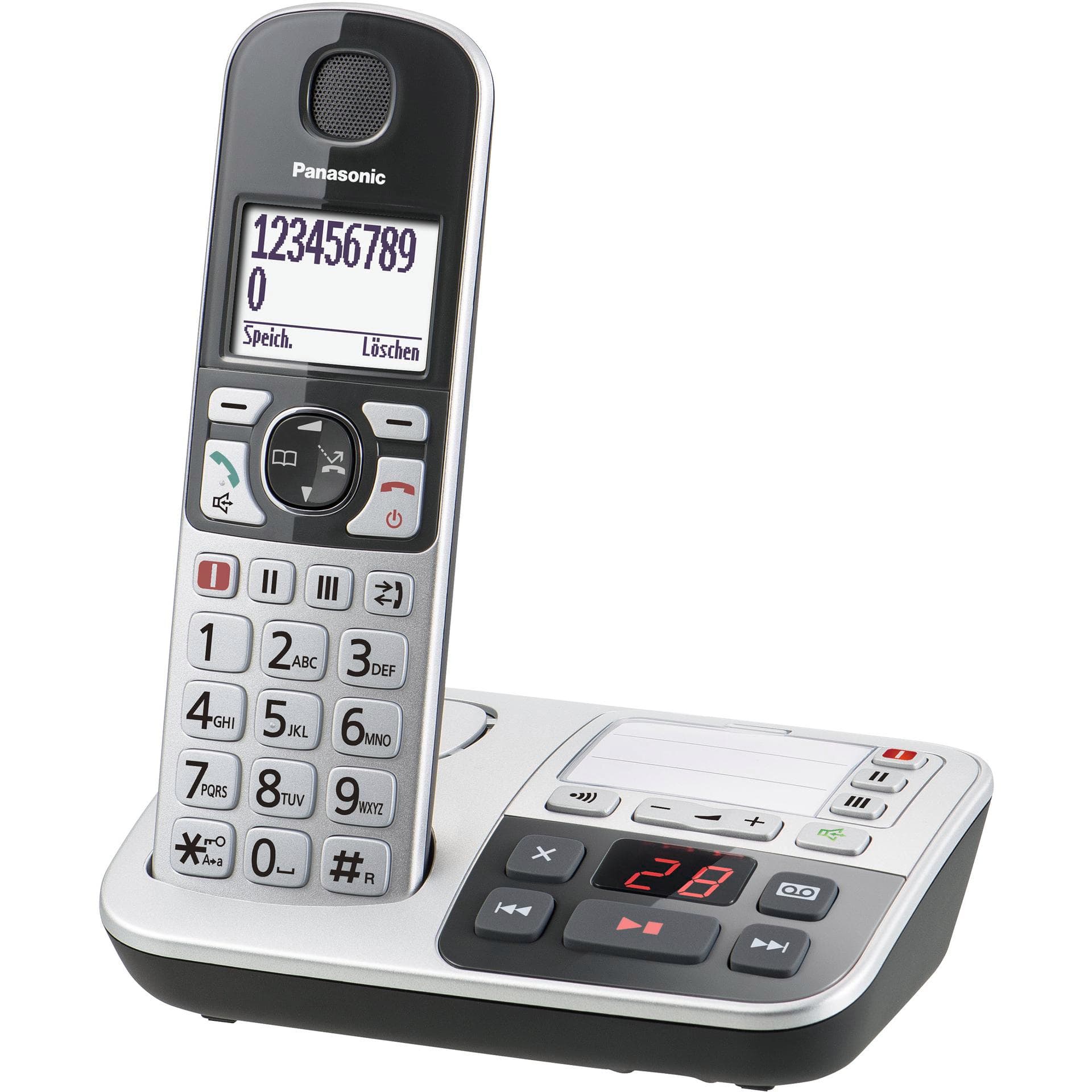 Panasonic KX-TGE520GS, Telefoon, Zwart, Zilver