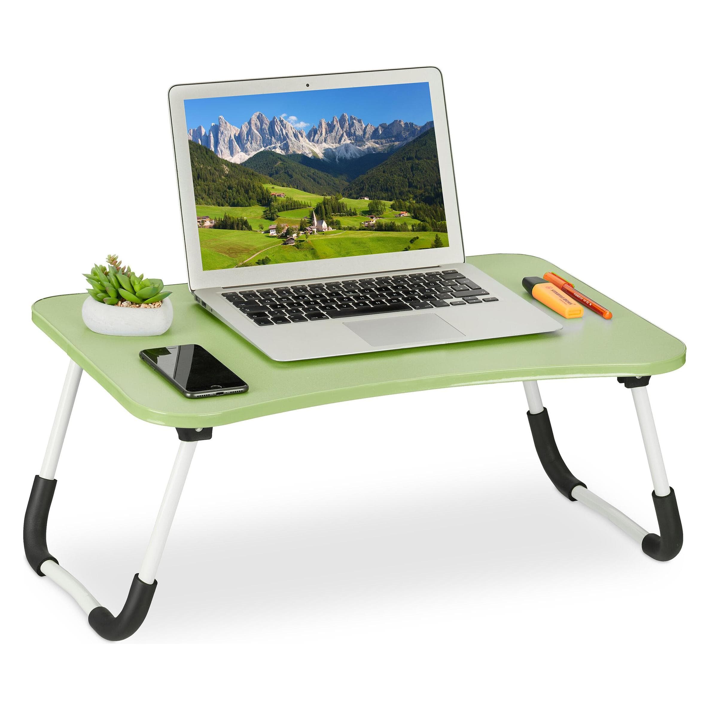 Relaxdays Laptop tafel, Notebookstandaard, Groen