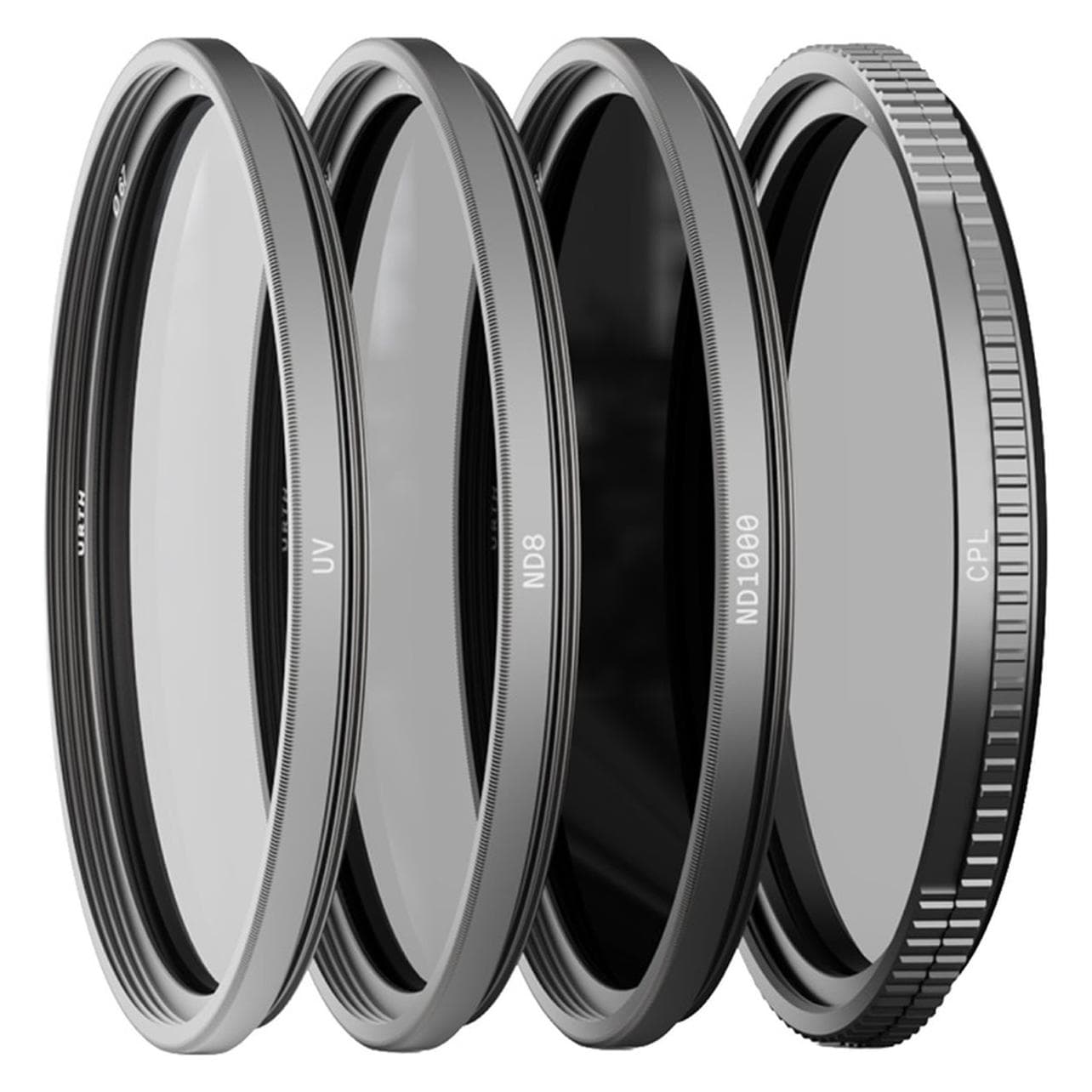 Urth 82 mm Essentials-filterset Pro (UV, CPL, ND8, ND1000) (82 mm, ND / grijsfilter, Polarisatiefilter, UV-filter), Lensfilter