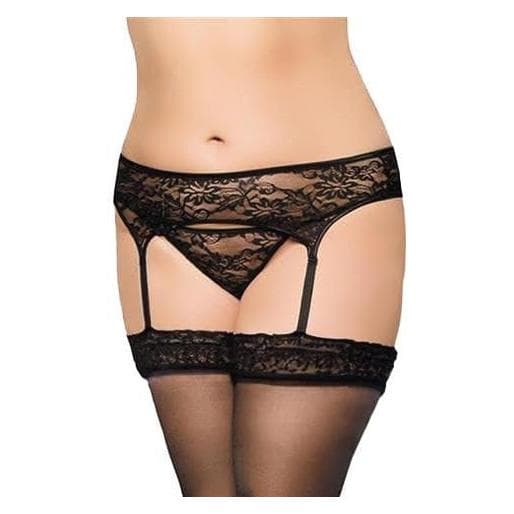Softline, Damen, Gürtel, Garter Belt 3316 - Plus Size - Black 2XL, Schwarz, (XXL)