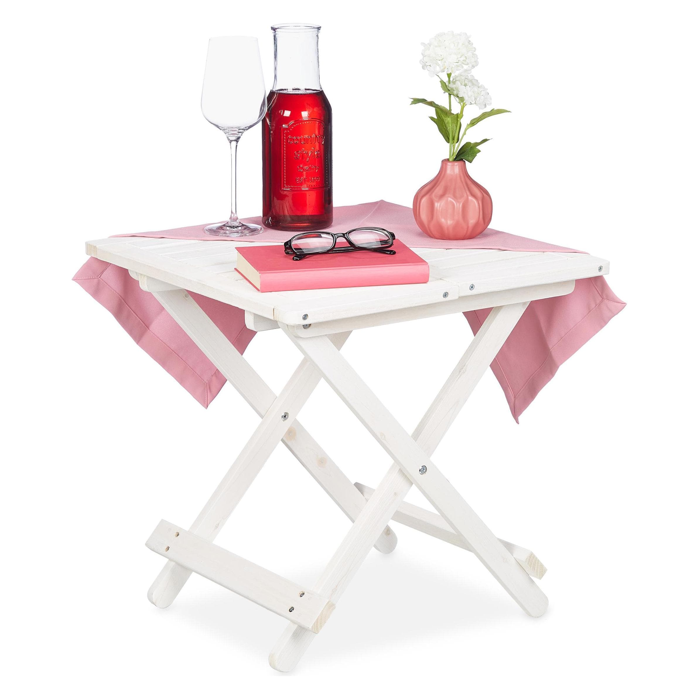 Relaxdays, Tuintafel + balkontafel, Klapptisch (50 x 50 x 50 cm)