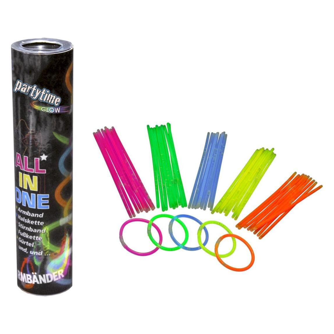 Magni Glow bracelets with connector neon 50 pieces 5 assorted (50 pcs.)