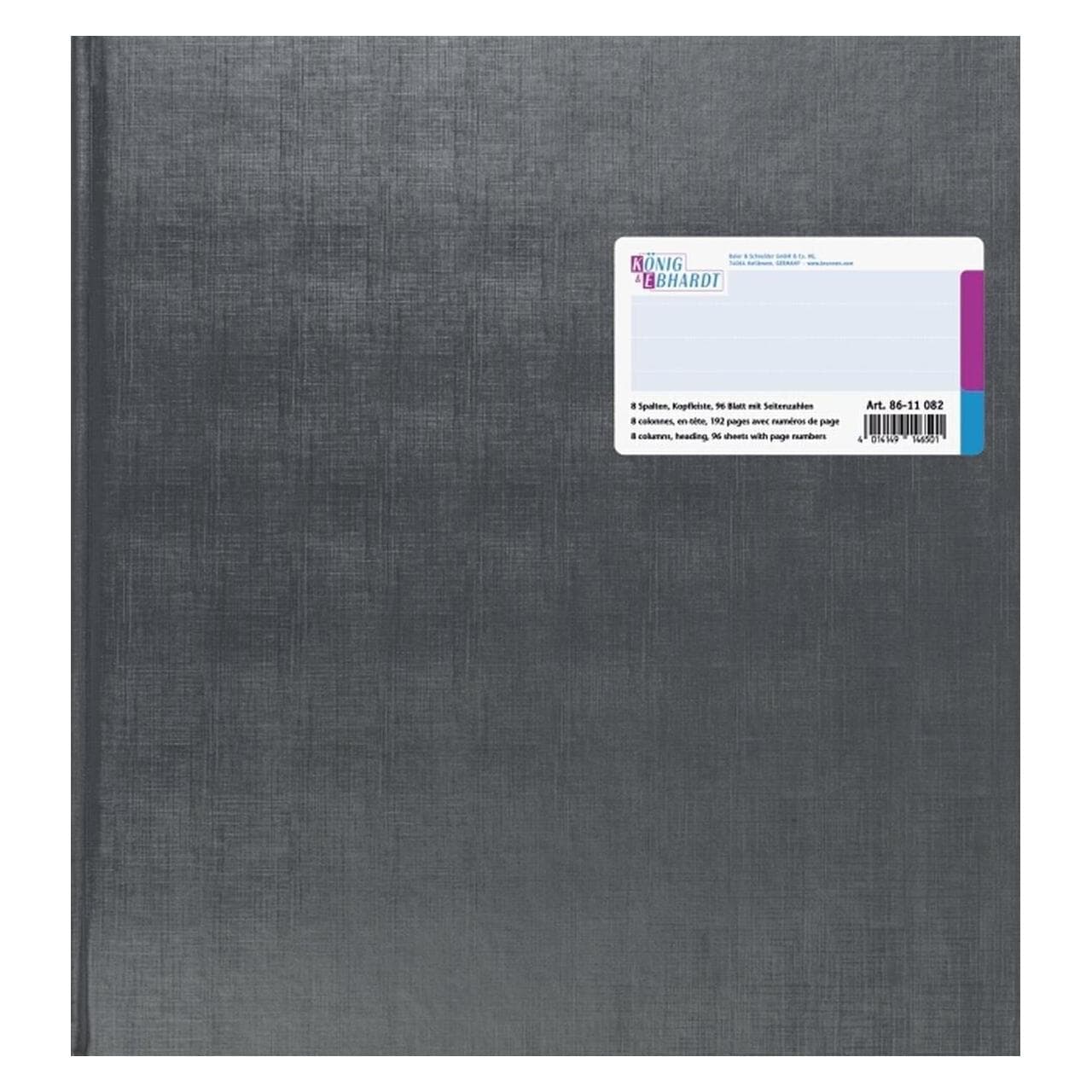 König & Ebhardt, Heft + Block, K™NIG & EBHARDT Spaltenbuch 277 x 297 mm, 8 Spalten (Harter Einband)